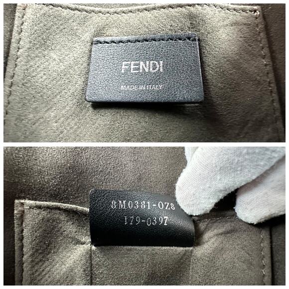 Fendi Mini Kan Studded Metallic Leather Chain Shoulder Bag - Picture 9 of 10